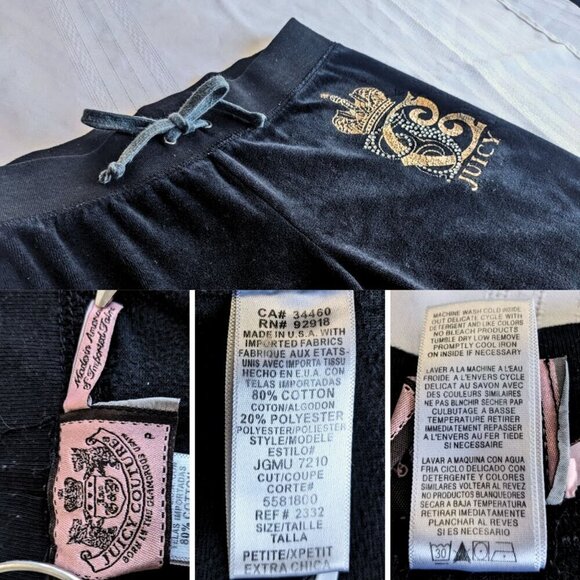 Vtg Y2K JUICY COUTURE 3-pc Velour Tracksuit Matching Set + Bag Top L Pants SP - Picture 8 of 12